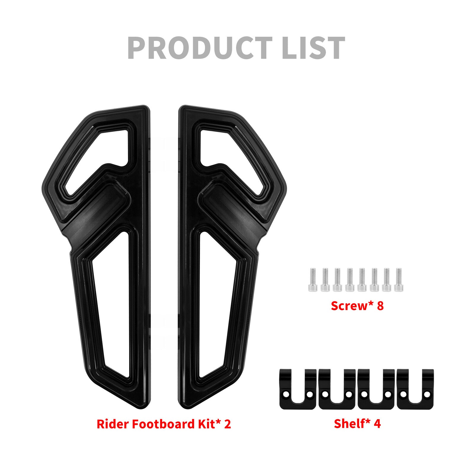 Black Empire Driver Footboards Floorboards for Harley Touring Road Electra Glide