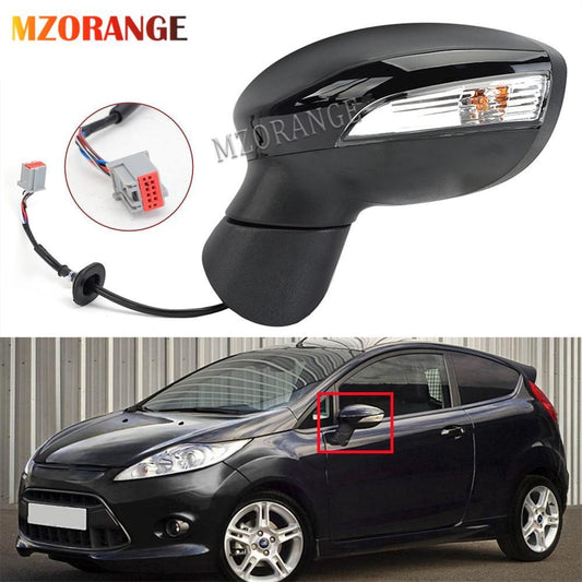 F¨¹r for Ford Fiesta MK7 08-12 Links Au?enspiegel Beheizbar Spiegelglas Schwarz