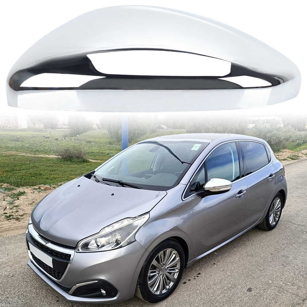 F¨¹r for Peugeot 208 08 12-19 for Citroen C3 17-23 Spiegel Geh?use Abdeckung Silber Links