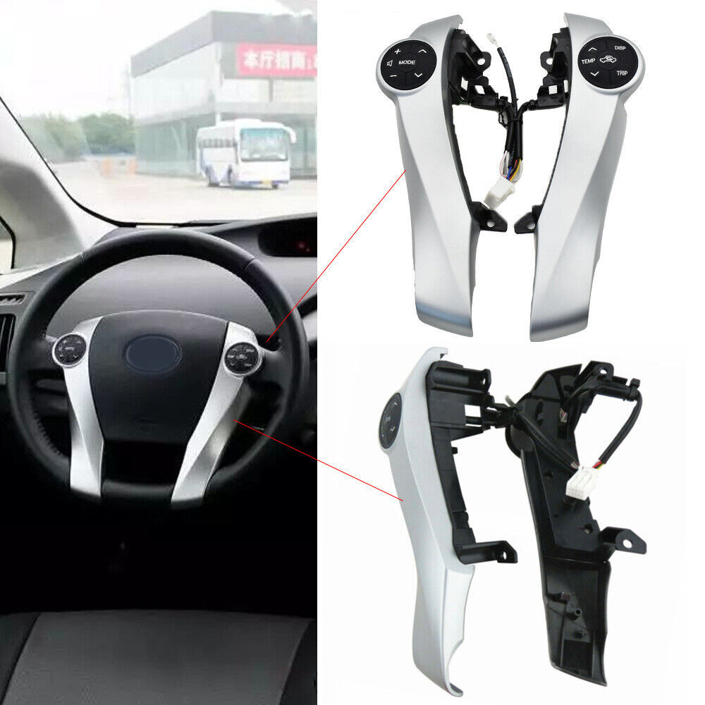 Cruise control switch button on silver steering wheel for Toyota Aqua Prius C