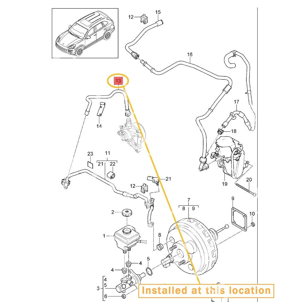 Vacuum cleaner for Porsche for Cayenne crankcase ventilation tube, compatible with 95835557902