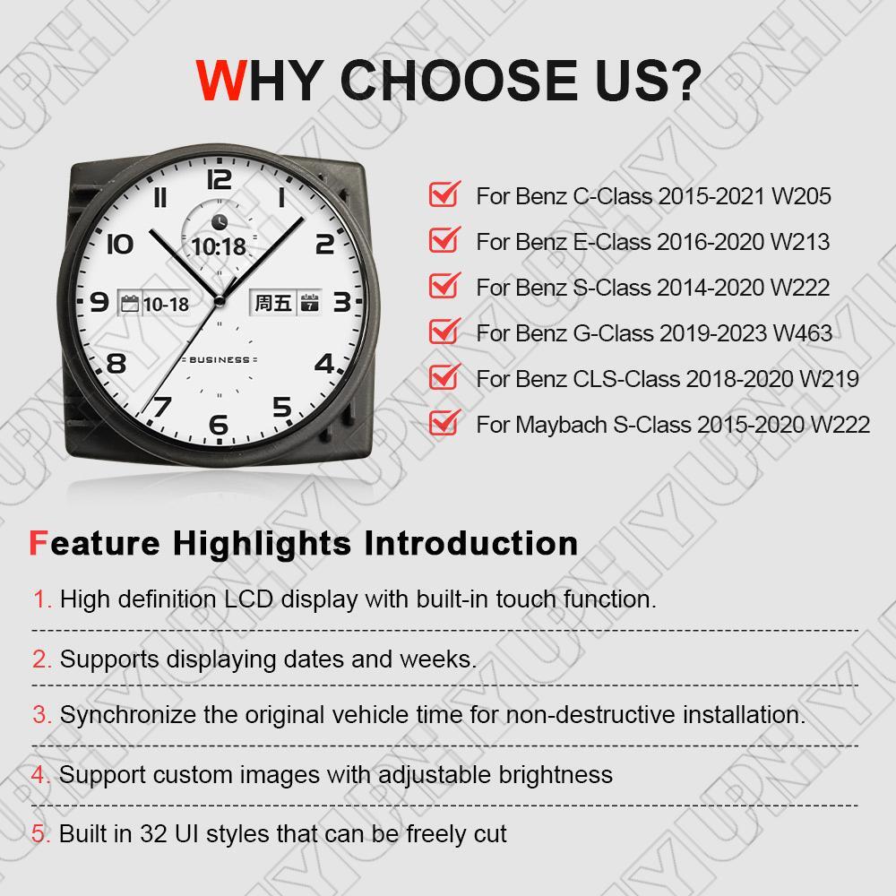 Touch Screen HD LCD Display Car for Smart Clock for Mercedes for Benz C E G S CLS Class