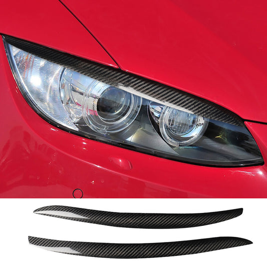 for BMW 07-2012 E92 COUPE E93 2-Door Carbon Fiber Headlight Eyelids Eyebrow Trim