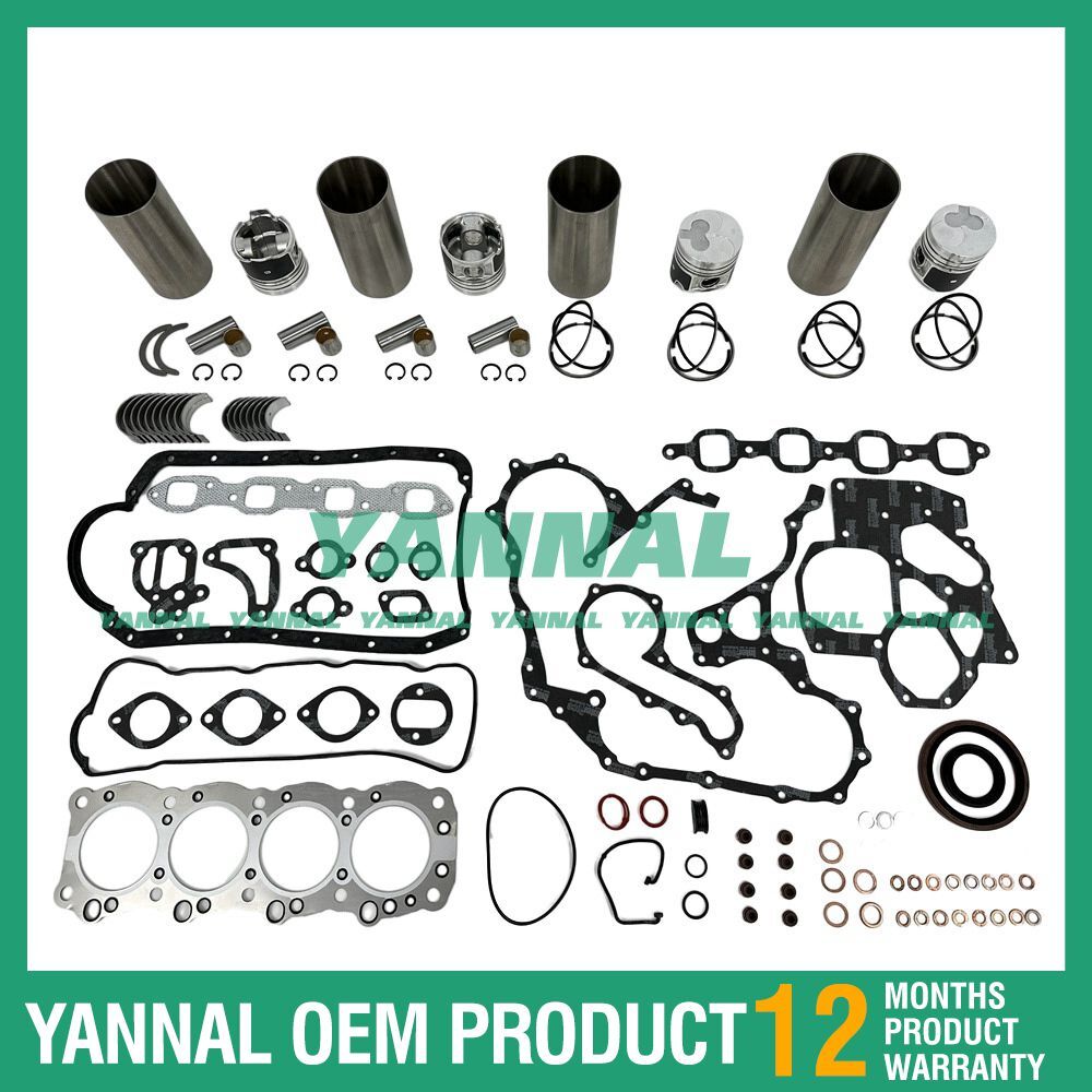 4-piece overhaul and rebuild kit with washers and bearings for Isuzu 4FB1 Iseki tractors