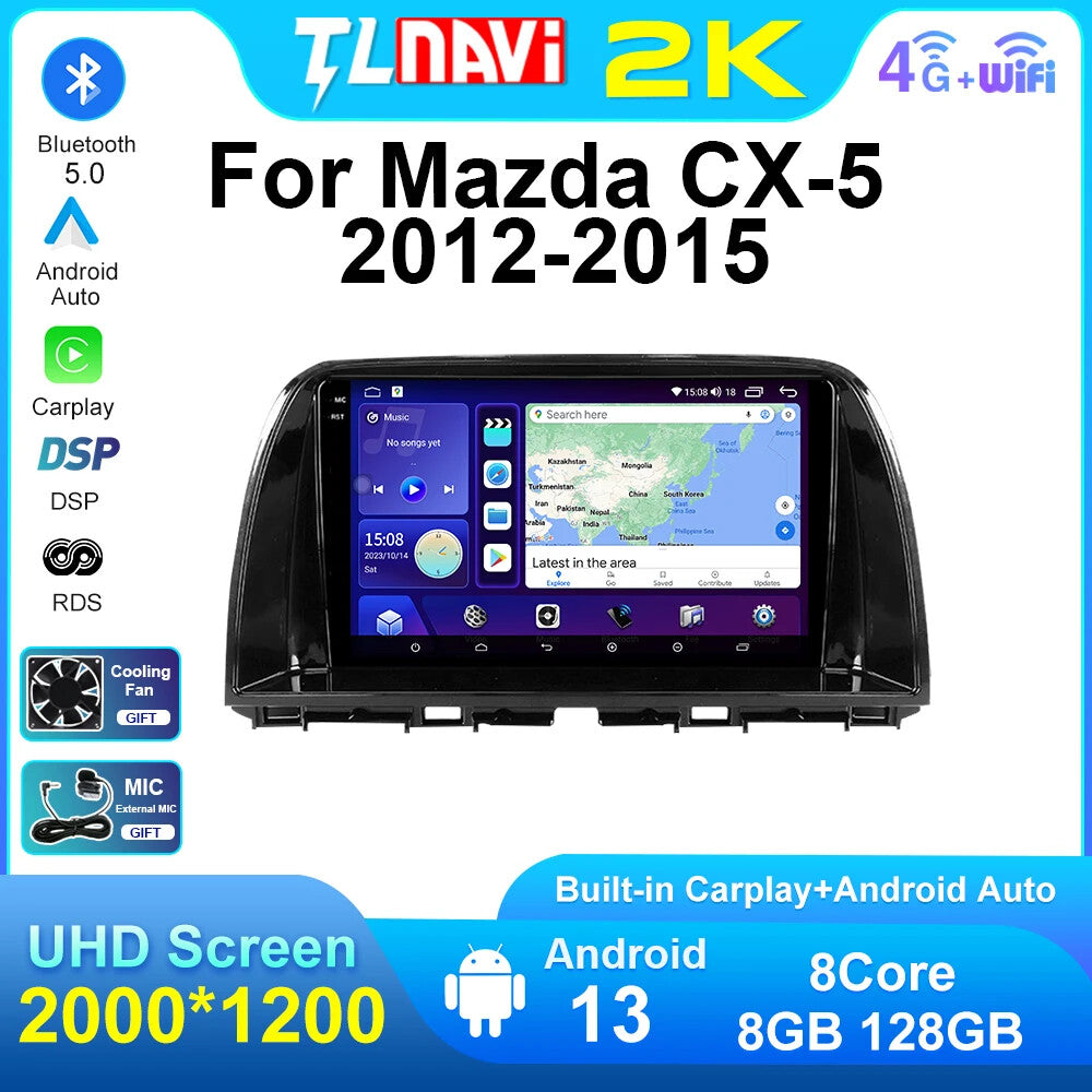 for Mazda CX5 2012-2015 Android CarPlay Car Radio Multimedia Player GPS Screen