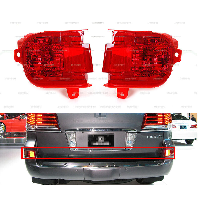 pair of rear bumper fog light reflectors for LEXUS LX570 2012 - 2015
