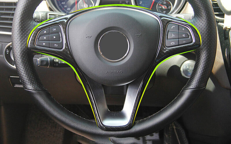 for Benz GLE GLS 2016-2019 Carbon Fiber Inner Steering Wheel Frame Cover Trim 1P