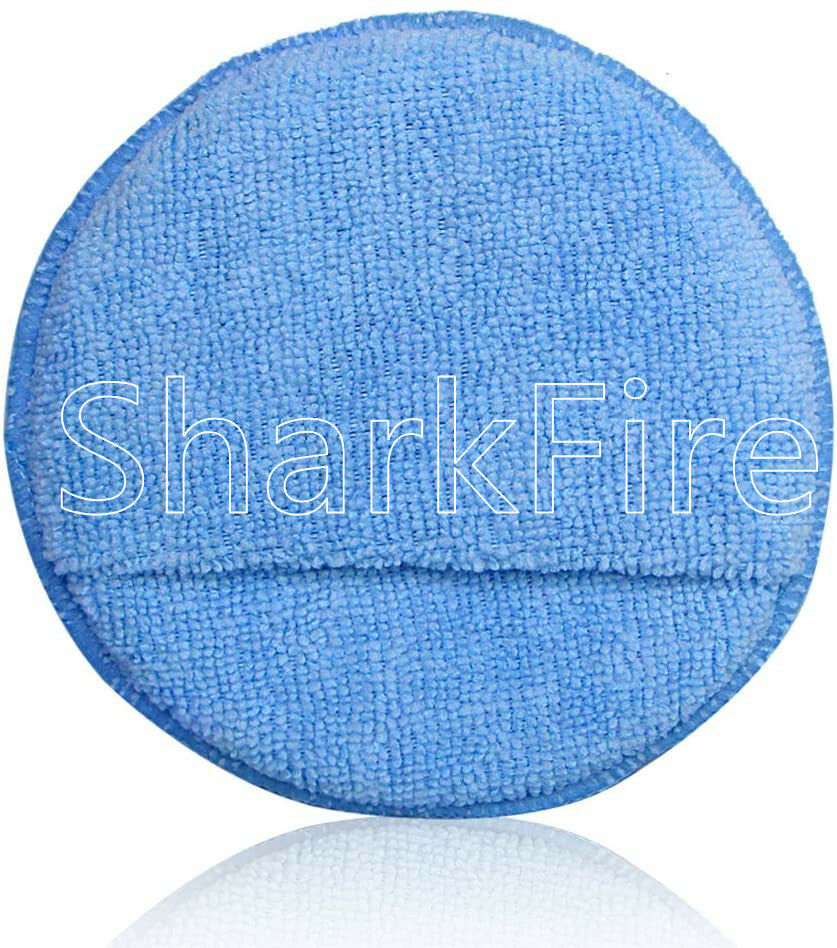 Soft microfiber wax pad with finger pockets, car wax foam sponge