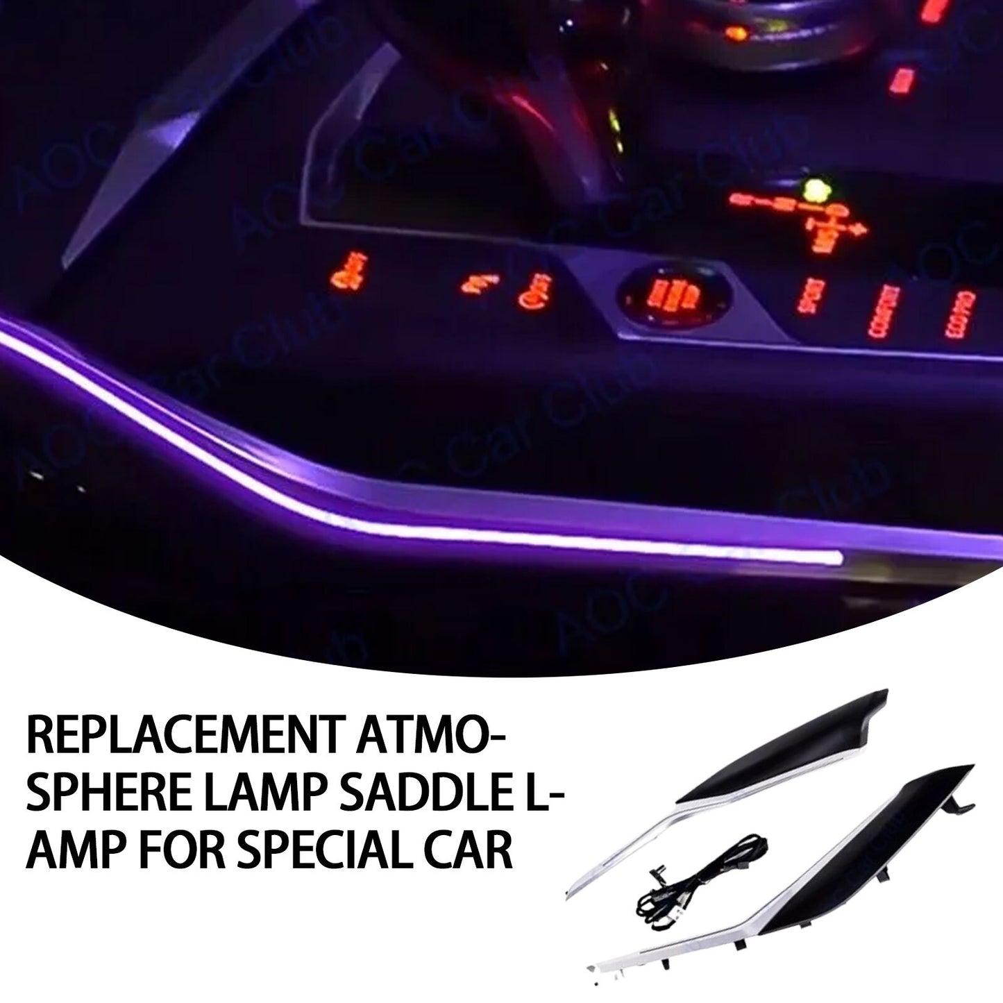 2-piece center console kit for BMW 330i/M340i/M3 G20/G28 with LED decorative ambient lighting.