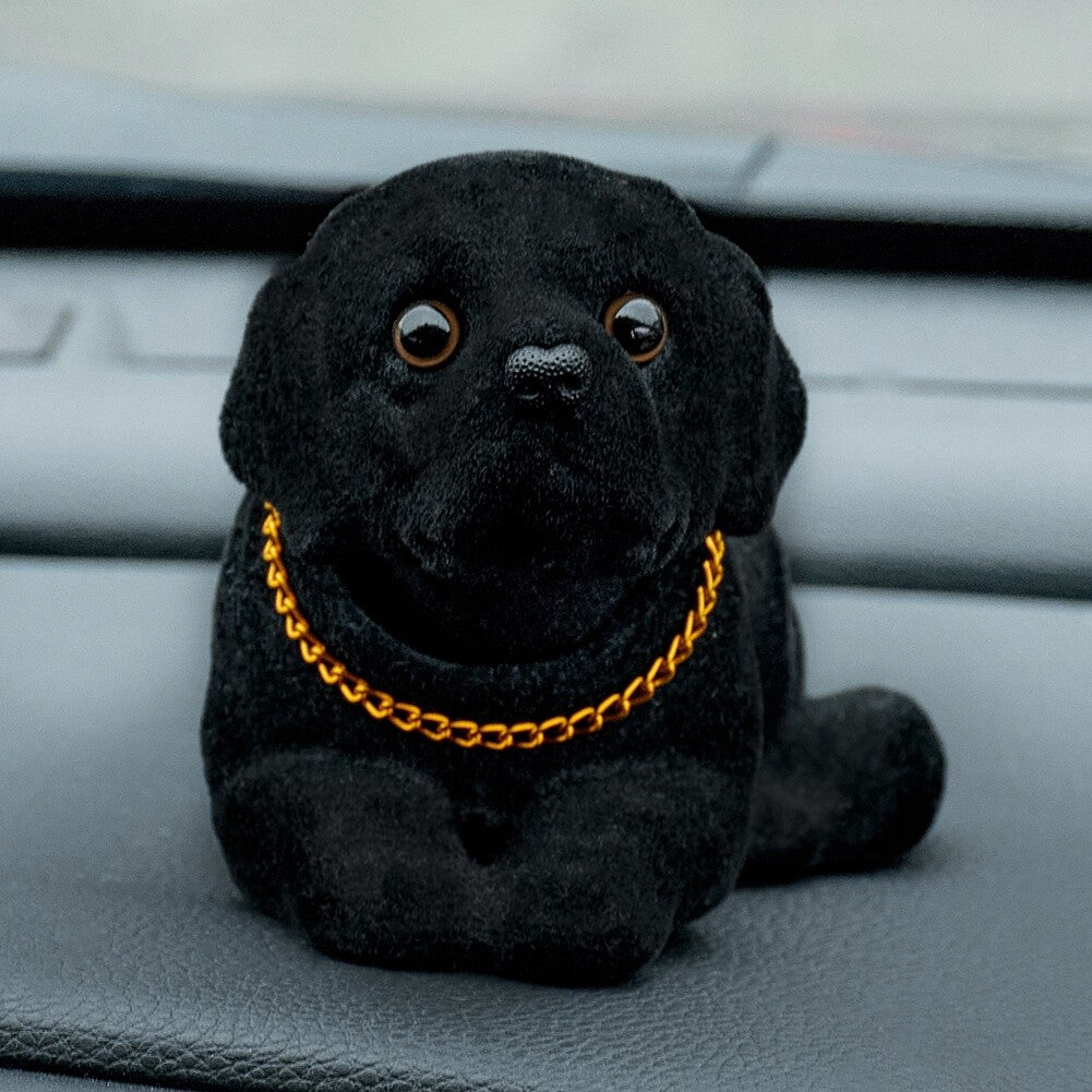 Shaking Head Lucky Dog Black Labrador Environmental Toys for Car /Office Decor