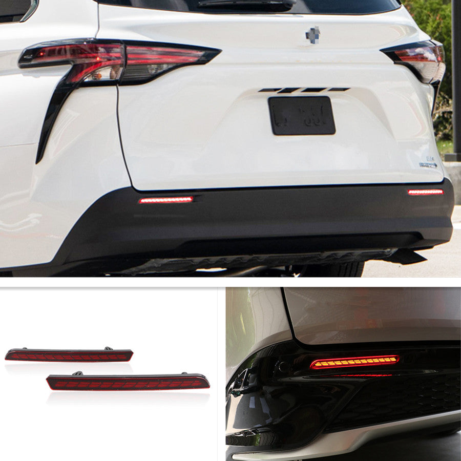 for Toyota for Sienna 2021-2024 LED Rear Fog Light Tail Bumper Light Sets Replace 2X