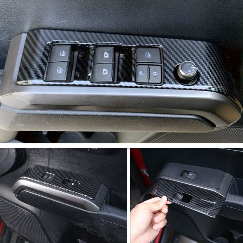 Carbon fiber interior window switch panel cover trim for Toyota Tacoma 2016 - 2023