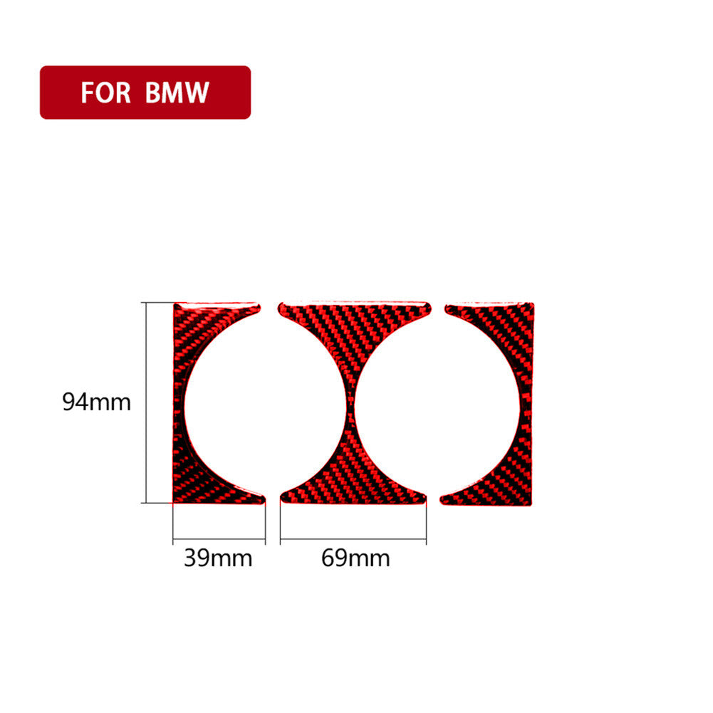 Red Carbon Fiber Watercup Holder Cover Trim Fit for BMW 3 Series E46 1998-2005