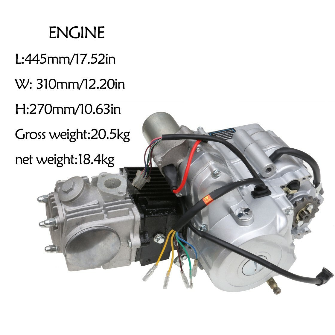 125cc Semi Auto Engine Motor Kit 3 Speed Reverse ATV Quad Bike Go Kart for Golf Cart