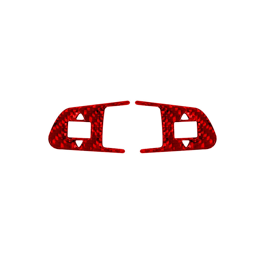 2pcs red carbon fiber steering wheel buttons trim for Audi Q7 2007-2015