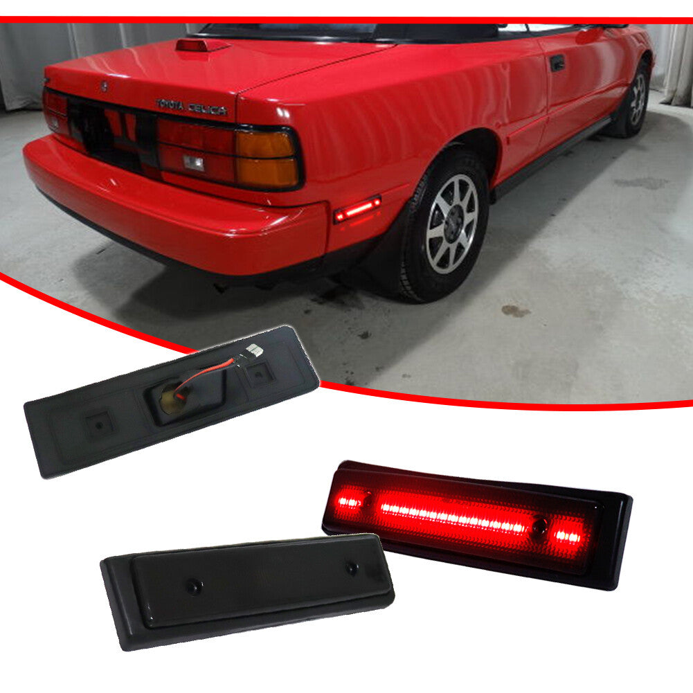 Suitable for 86-89 for Toyota Celica GT GT GTS Smoked LED Rear Bumper Red LED Side Marker Lights