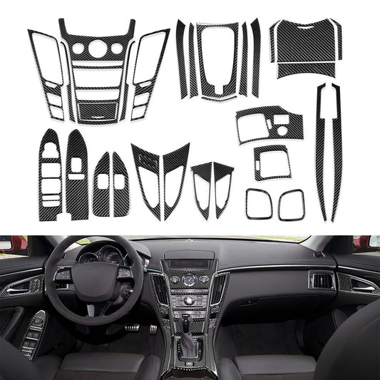 Carbon Fiber Full Interior Kit Cover Trim for Cadillac CTS Sedan Wagon 08-13