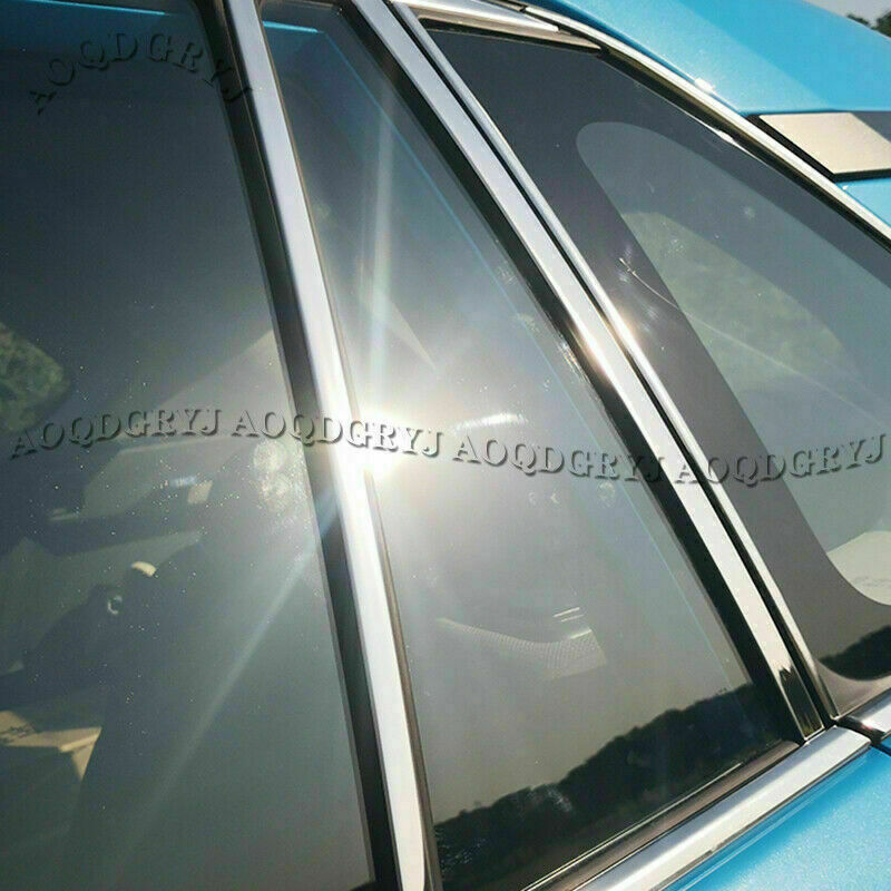 Chrome Pillar Posts for Toyota RAV4 2019-2023 14Pc Door Trim Mirrored Cover Kit