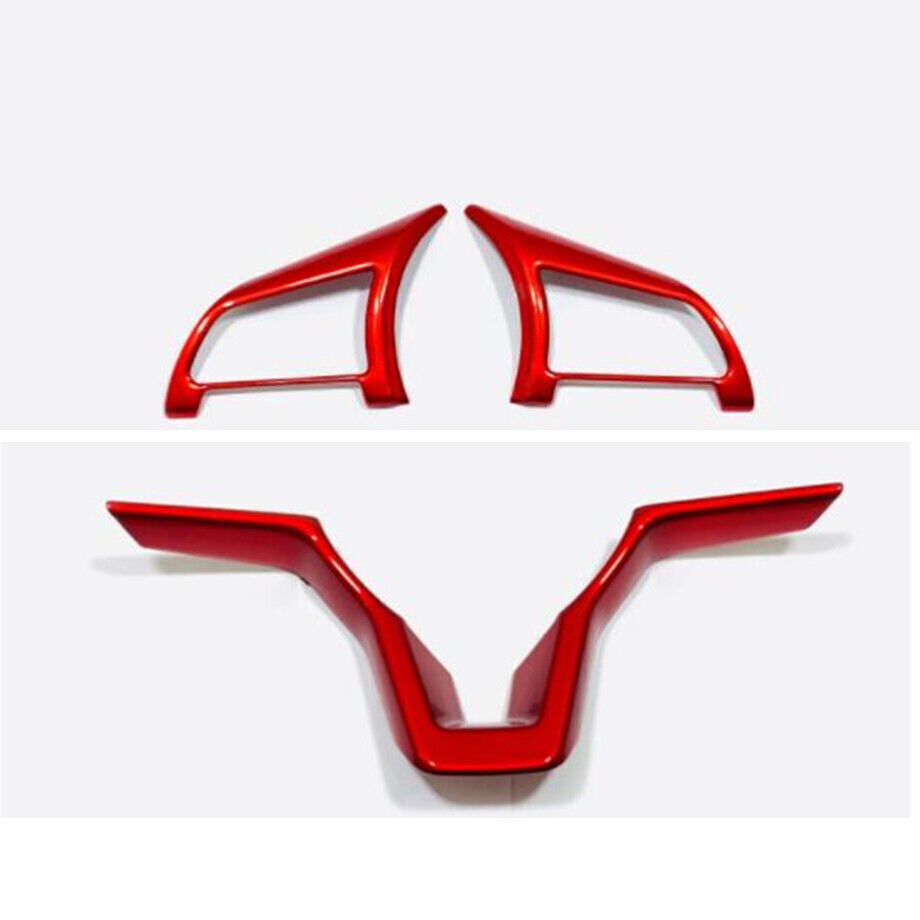 ABS Red Car Interior Steering Wheel Moulding Trim 3P for Nissan Altima 2019-2022