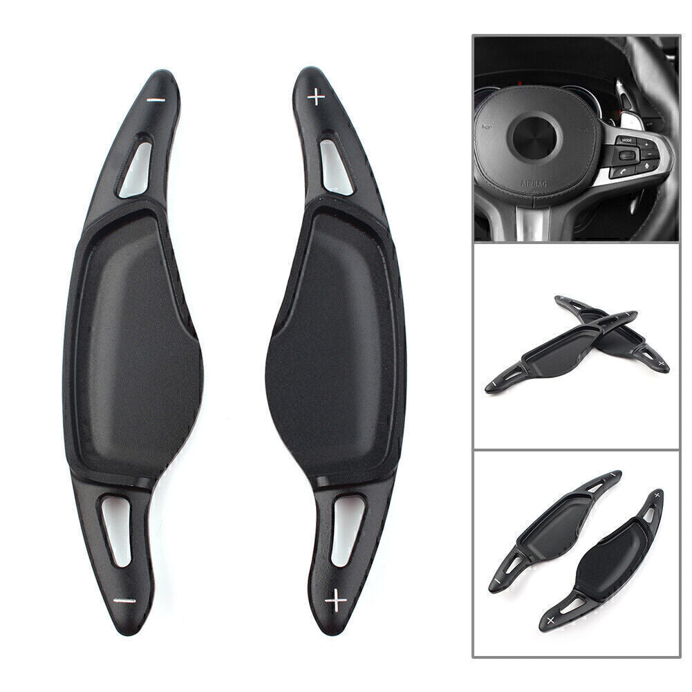 Pair Steering Wheel Paddle Shifter Extension for BMW 5 7 Series X3 X4 X5 Black
