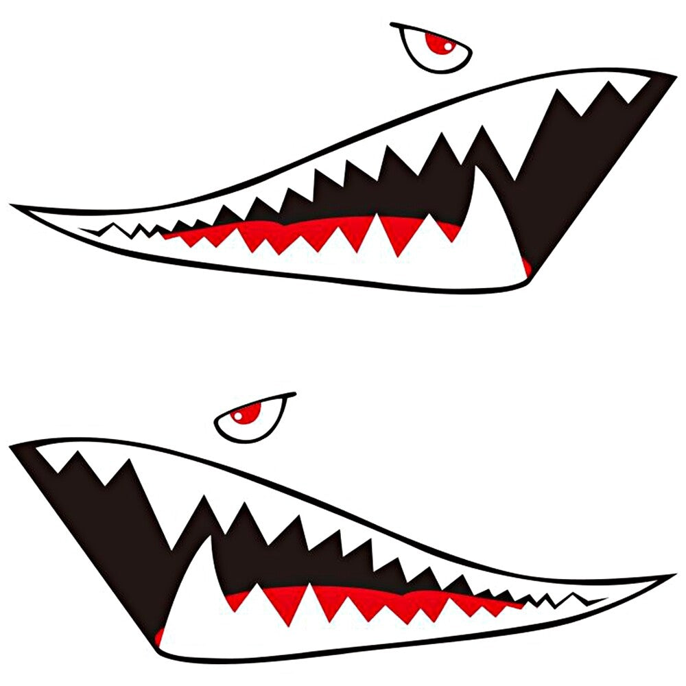 2pcs Carton Shark Decal Car Body Sticker Self-Adhesive PVC Car Sticker Decal