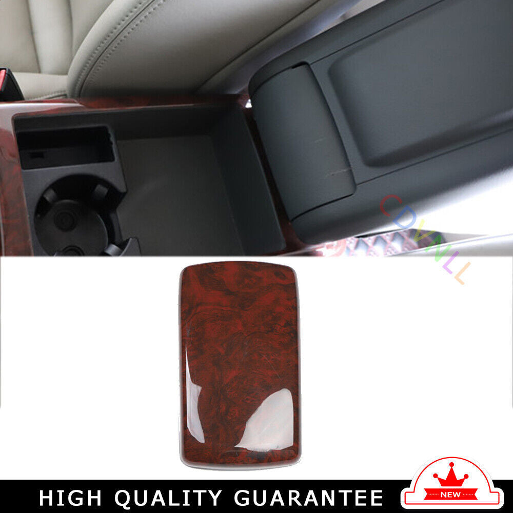 Car Middle Console Armrest Box Cover Trim Fit for Audi A6L 2005-2011 Brown Wood