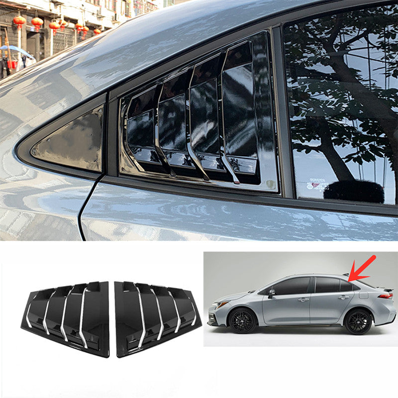 for TOYOTA for COROLLA 2019-2023 Sedan Black Window Louvers Rear Vent Cover Trims