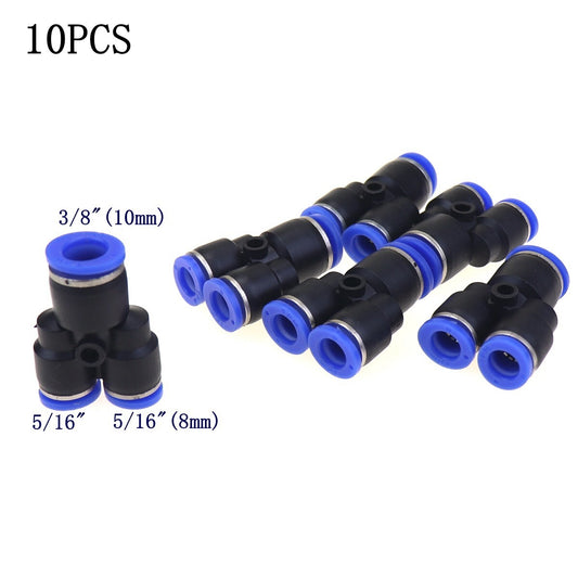 6-piece pneumatic reduction Y-type combined air push type 3-way connector pipe OD 3/8 to 5/16