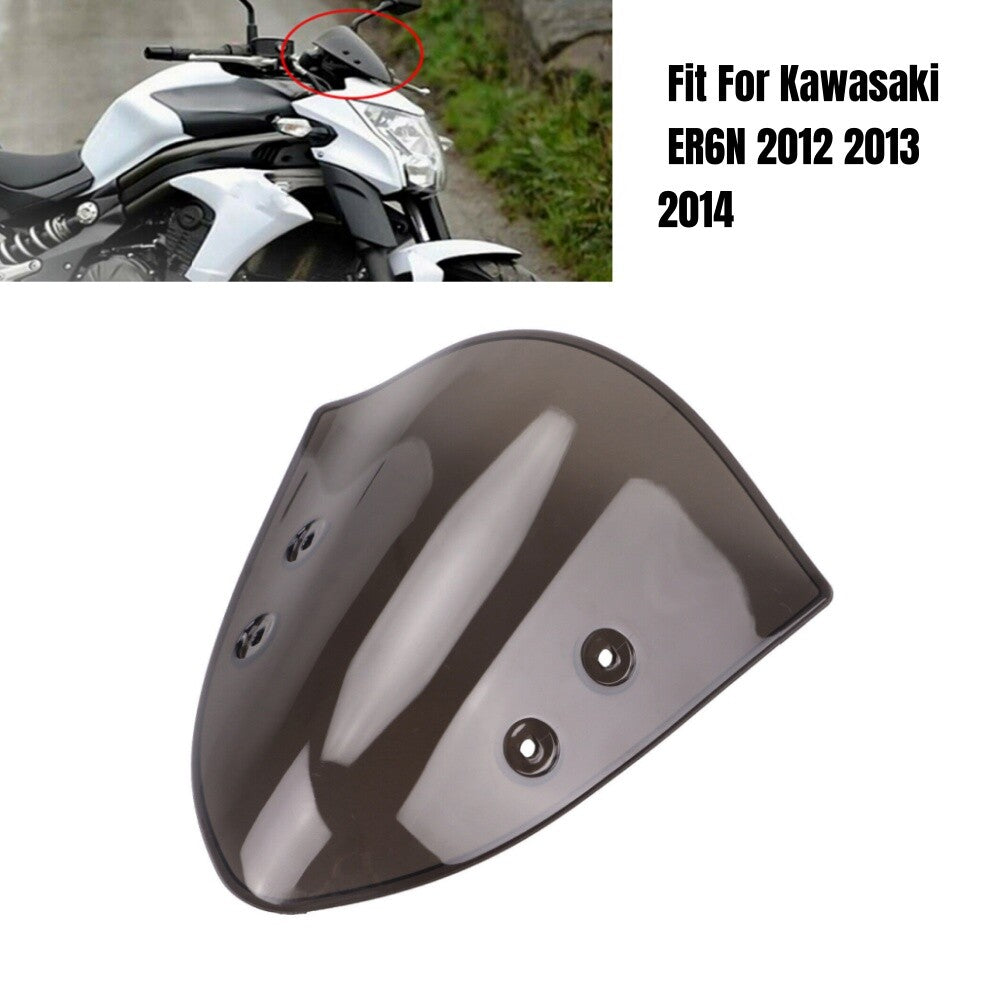 Motorcycle Front Windshield WindScreen Smoke for Kawasaki ER-6N 2012 2013 2014