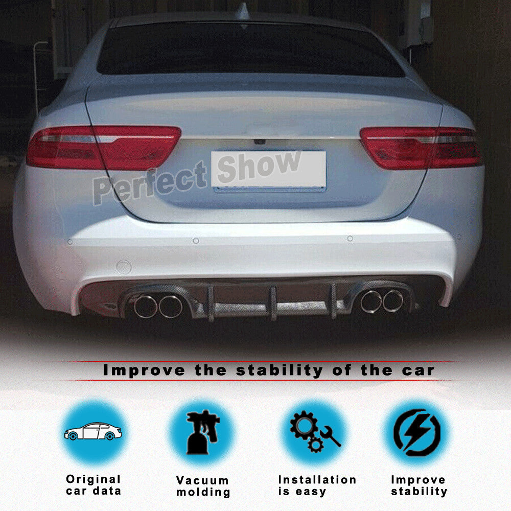 Carbon Fiber Rear Bumper Diffuser Spoiler Lip Fit for Jaguar XE Sedan 2015-2019