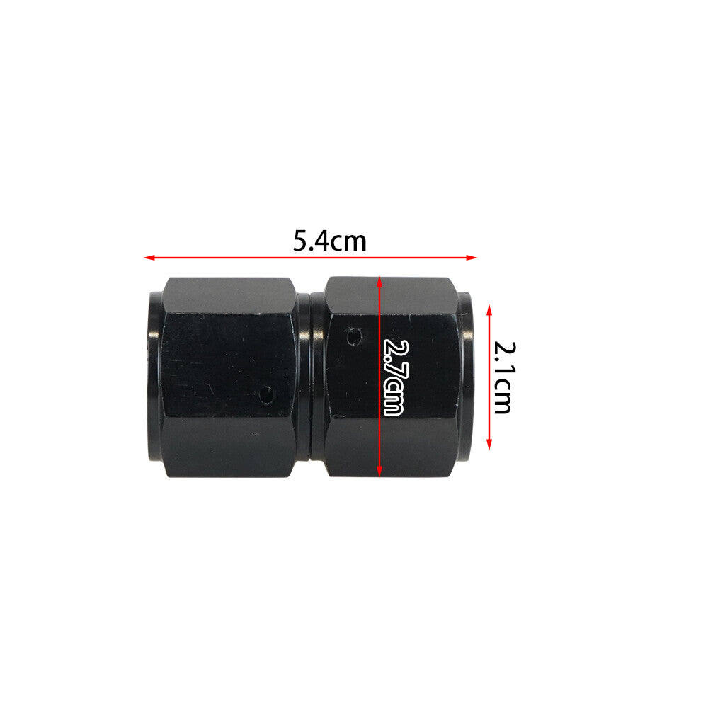 10AN to 10AN Female Straight Swivel Coupler Union Fitting Adapter Aluminum Black