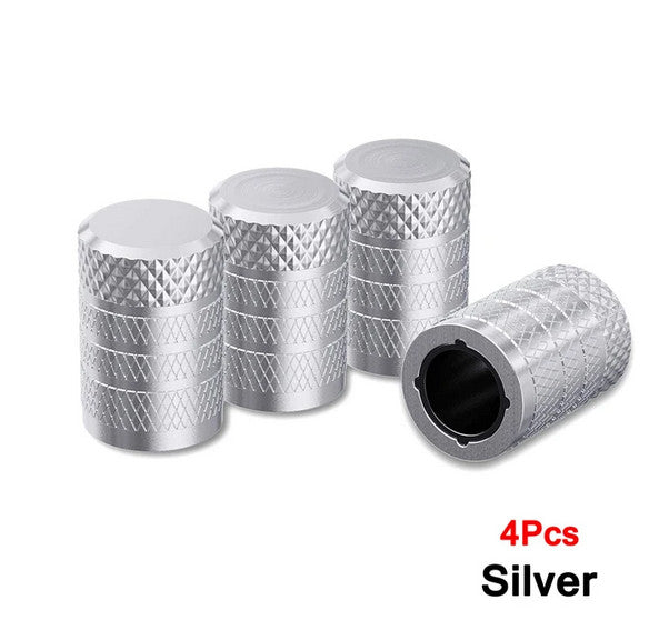 4-piece universal silver tire valve cover rod air dust cover for Honda