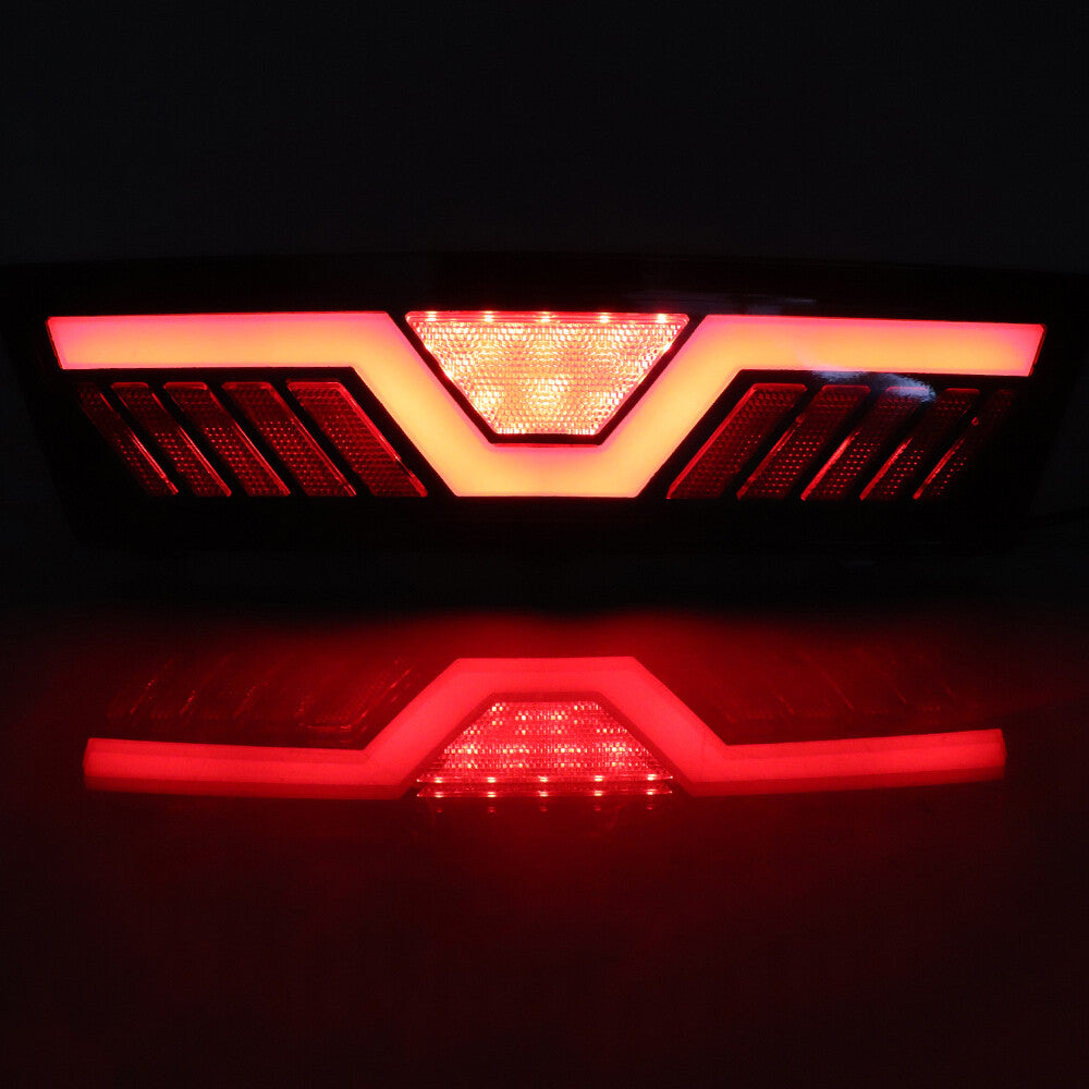 For Model Y 20 21 22 Rear Bumper Spoiler Led Signal Lights Fog Lamps Plastic