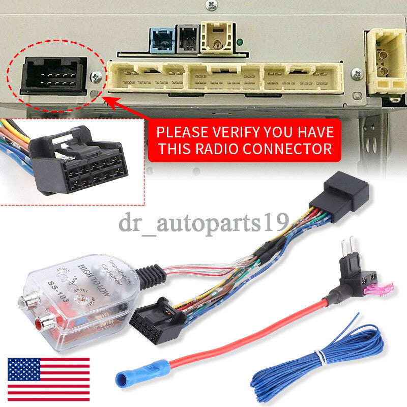 Factory Radio Add A Subwoofer Amplifier Wire Harness for Toyota 4Runner for Camry