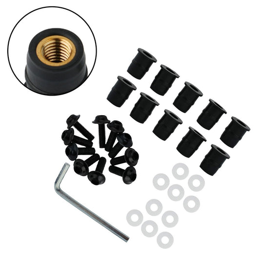 Screw Kit CNC Bolt Nut Strength Windscreen Windshield 10 Set Accessory