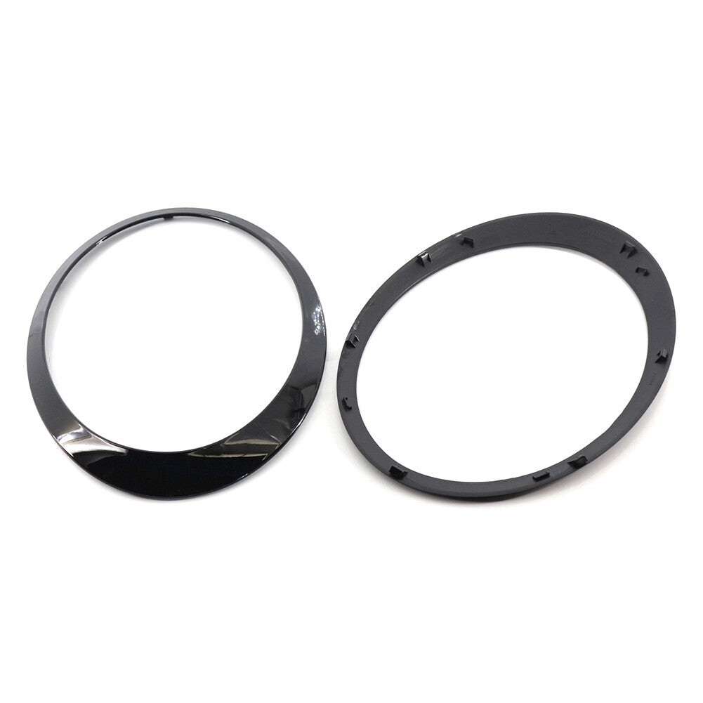 2x Glossy Black Headlight Trim Ring for Mini Cooper R55 R56 R57 R58 R59