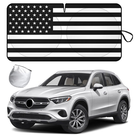 for Benz GLA GLC GLE GLK ML US Flag Car Windshield Sun Shade Heat Block Cover