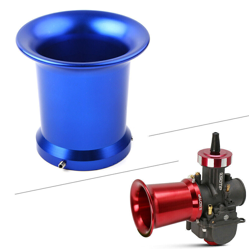 Blue 55mm Carburetor Air Filter Velocity Stacks Wind Horn Cup Fit PWK 32/34mm