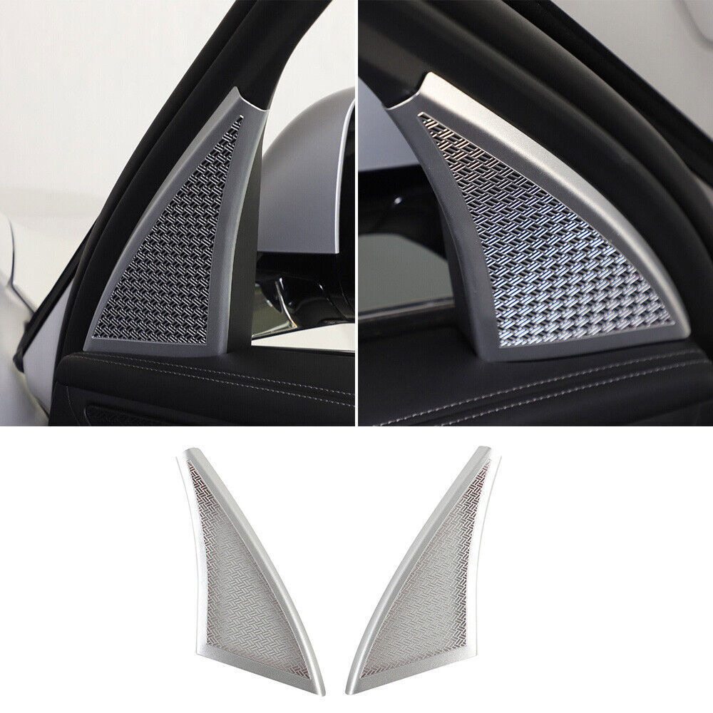 Matte Silver Inner Front Door Tweeter Horn Speaker Net Trim for BMW X1 2023-2025