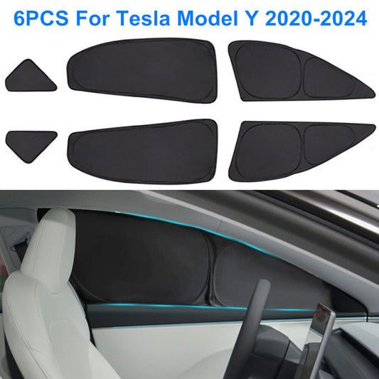 6PCS Side Window Sun Shade for 2020-2024 for Tesla for Model Y UV Block Privacy Cover