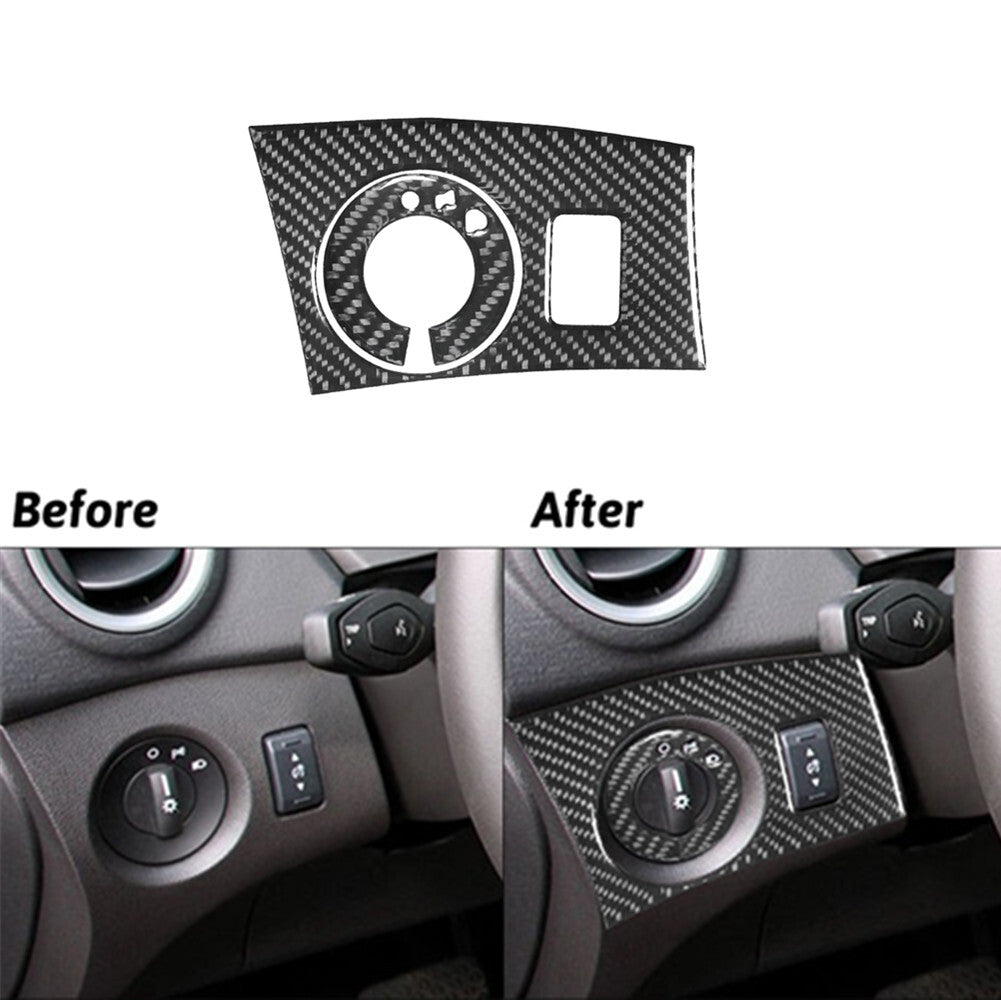 2x Carbon Fiber Interior Dim Light Control Cover Trim for Ford Fiesta 2011-2015