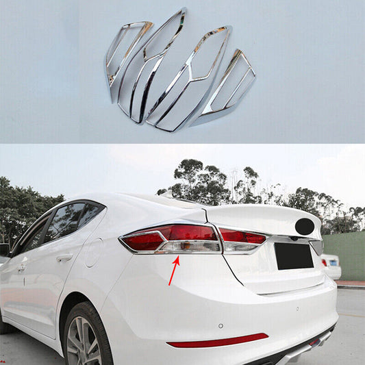 for Hyundai for Elantra 2017-2018 Chrome ABS Rear Tail Light Lamp Frame Cover Trim