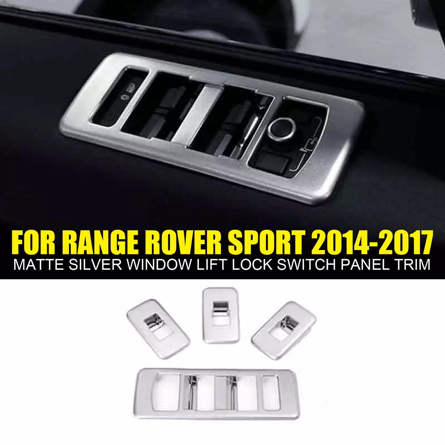 for Range Rover Sport 2014-2017 Matte Silver Window Lift Lock Switch Panel TriP