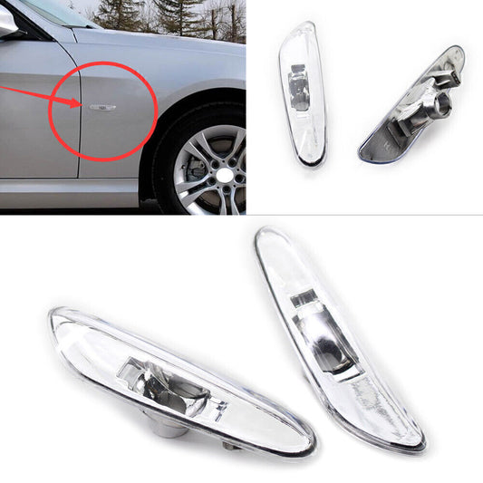 2pcs Clear Side Marker Light Turn Signal Lamp Fit for BMW E46 4DR 02-05 63137165915