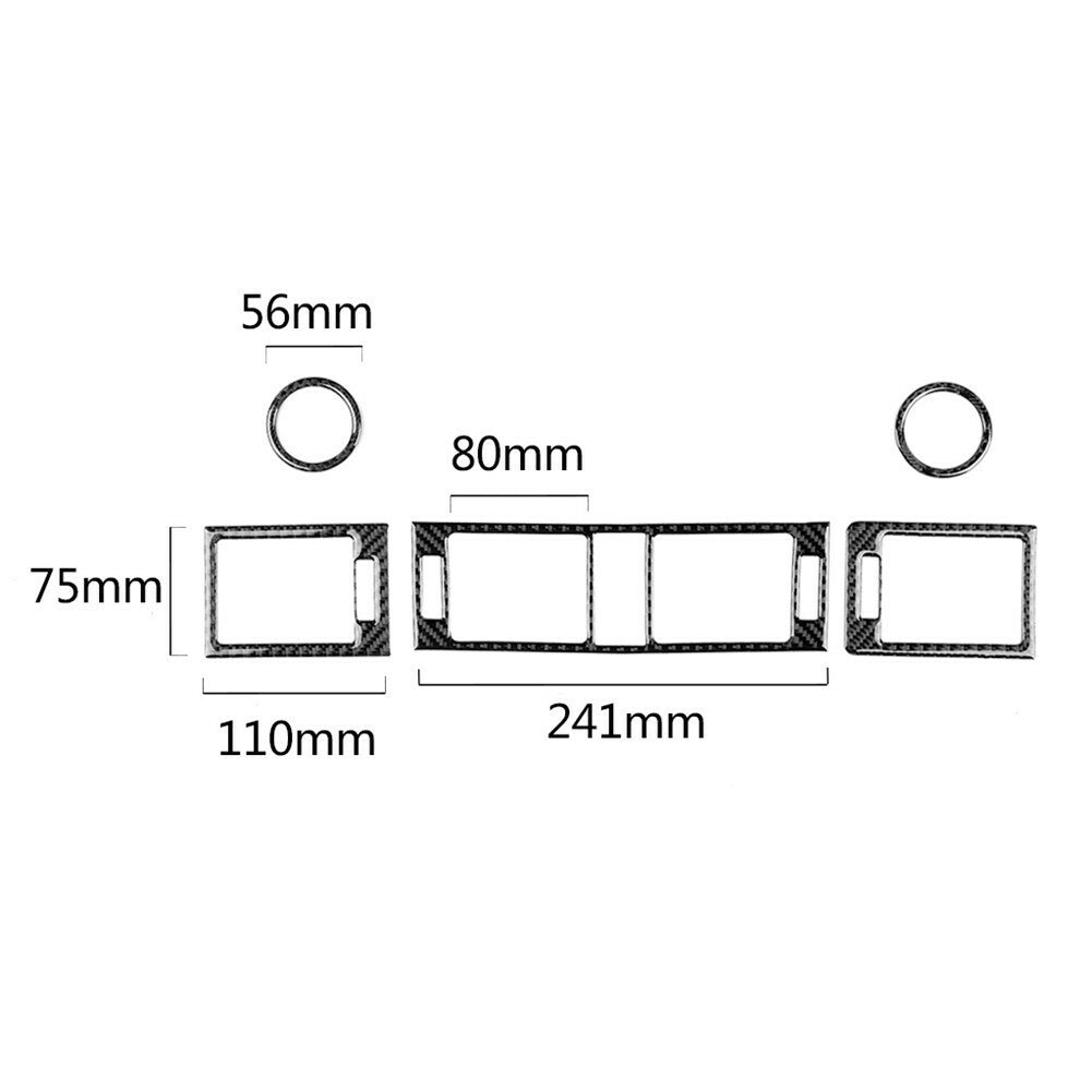 5x Carbon Fiber Vent Outlet Trim for Mercedes-Benz C-Class W204 11-13