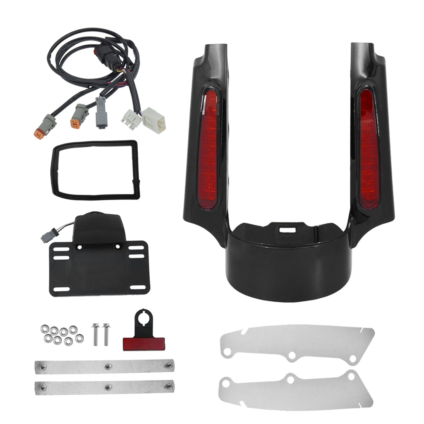 Rear Fender Fascia LED Light Red Lens for Harley Street Road Electra Glide 09-13