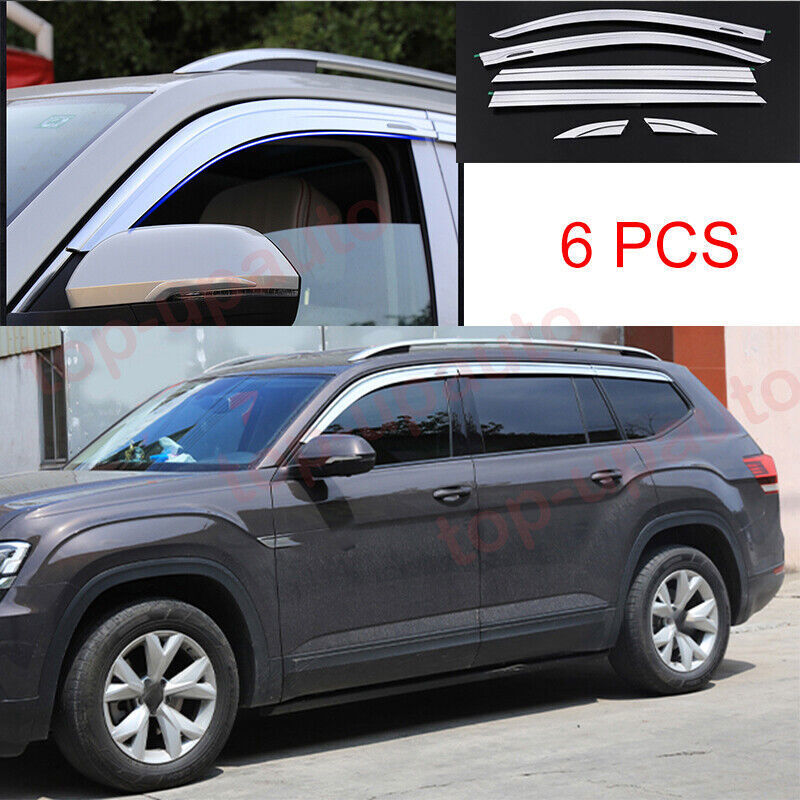 for VW Atlas 2018-2023 silver Window Wind Visors Sun Rain Guard Vent Deflectors
