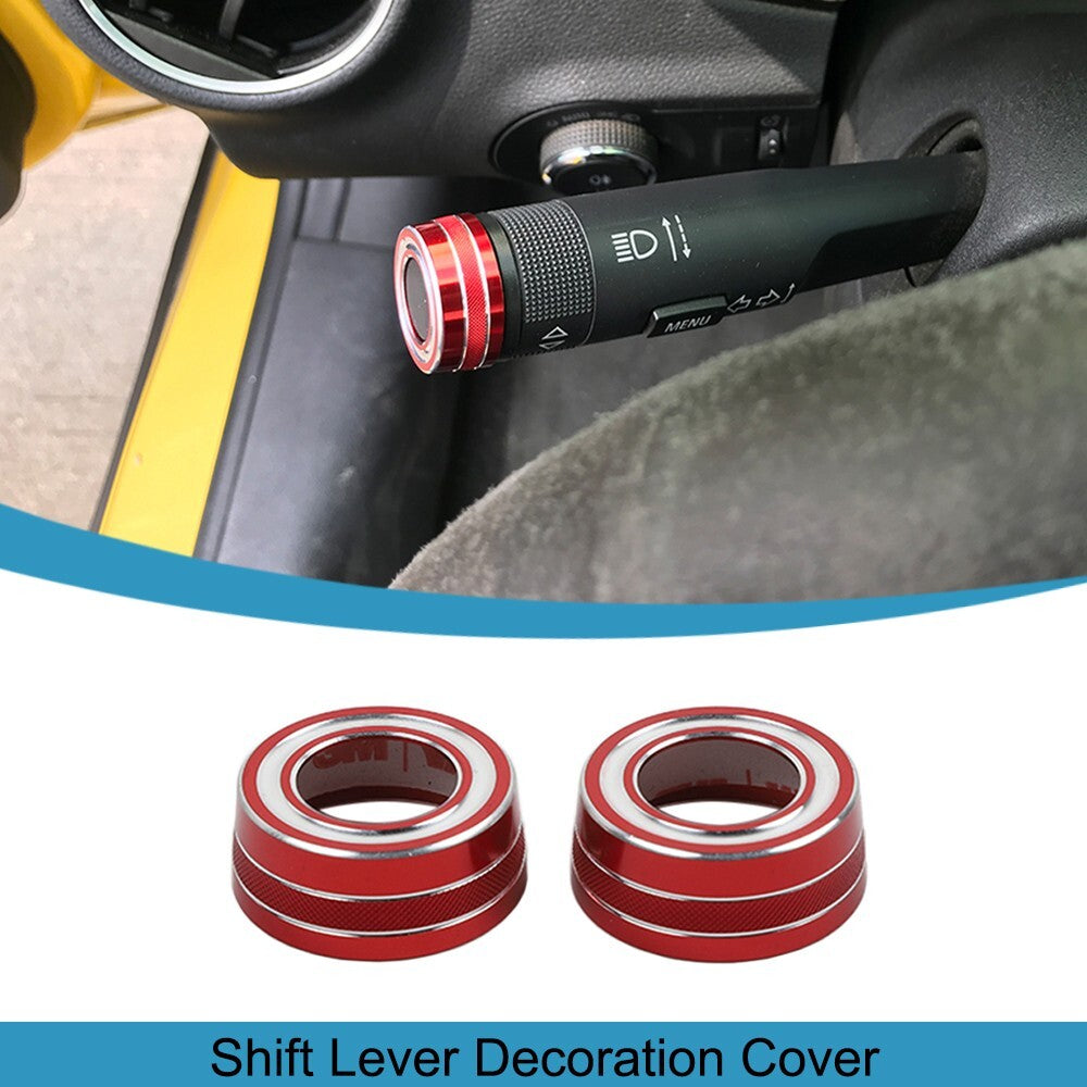 2PCS Shift Rod Lever Wiper Cover Trim Stickers for Chevrolet Camaro 2010-2015