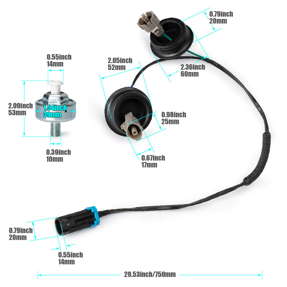 Knock sensor with wiring harness suitable for Chevrolet for GMC 1500 2500 4.8/5.3/6.0L 2002 2003-2007 EXD