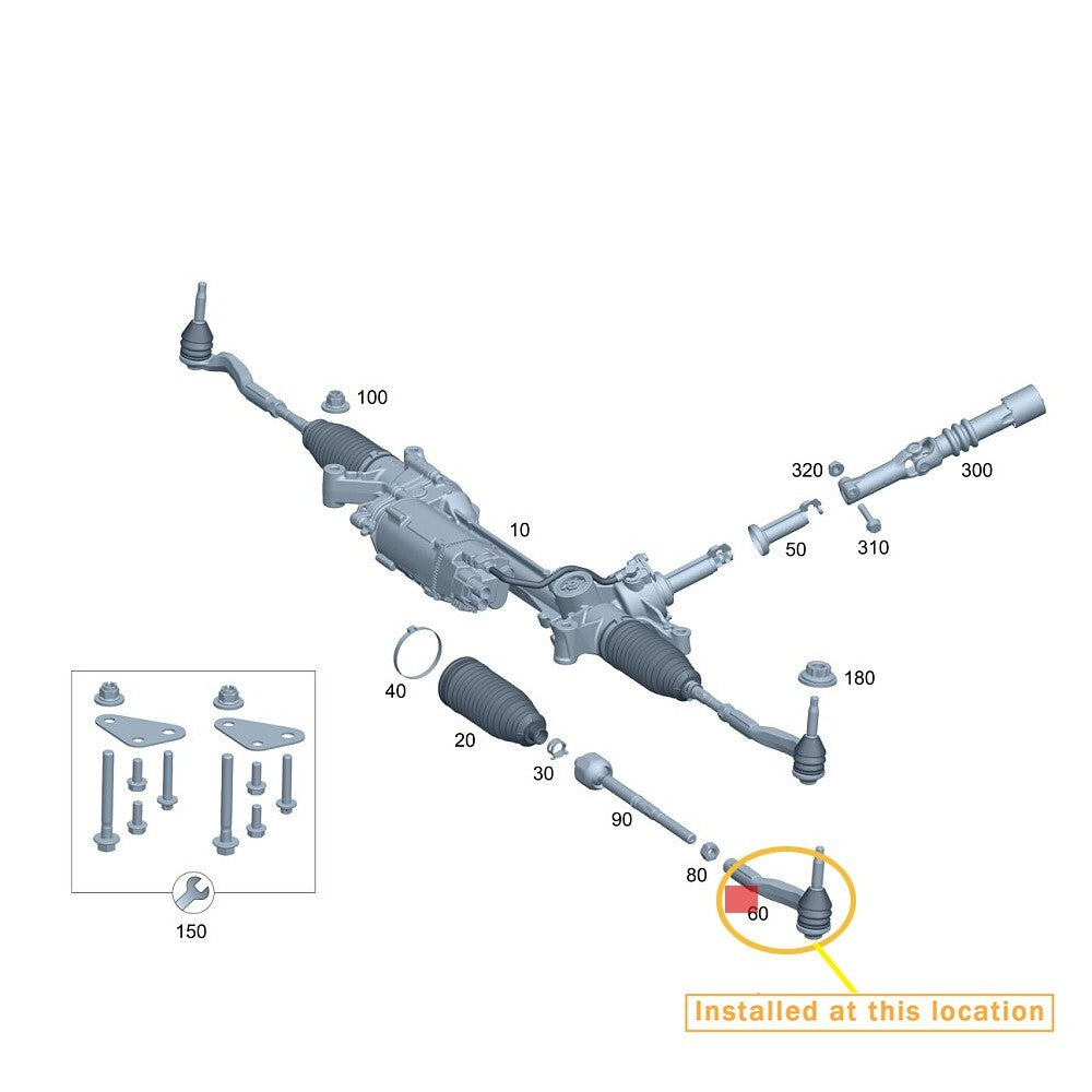 Suitable for Mercedes-Benz CE GLC AMG outer tie rod ball joint (L) Equipment Manufacturer: 2054600005